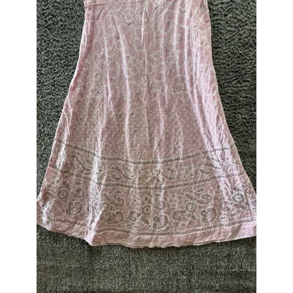 Juliet Dunn Pale Pink V-Neck Midi Dress Sequin - Size 1, US 4/6 Dresses